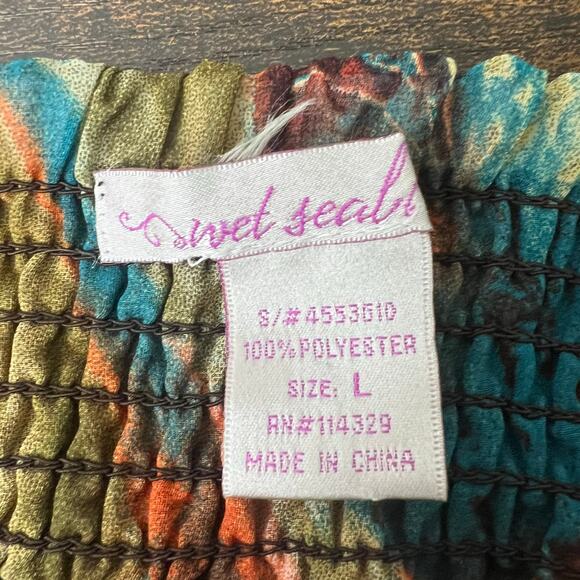 VTG Wet Seal Strapless Asymmetrical Flowy Tube Top Y2K Blouse Sz L Club no belt - Picture 6 of 10